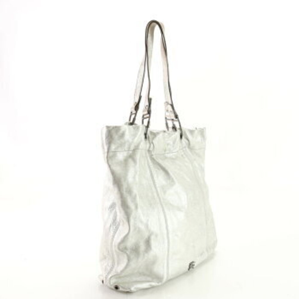 Burberry Leather Tote Bag Shoulder Business Document Silver - Picture 4 of 13
